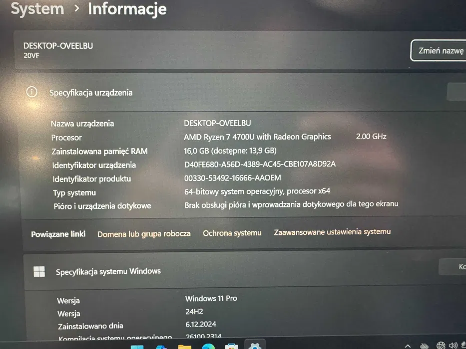 Laptop Lenovo ThinkBook Ryzen 7 16GB/256GB , Gwarancja 12mcy! - obrazek 4