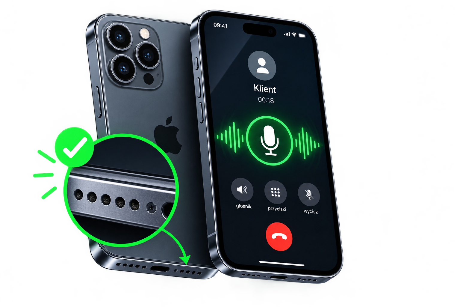 Telefon po naprawie mikrofonu i głośnika